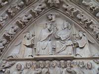 Paris - Notre Dame - Porche, Couronnement de la Vierge (02)